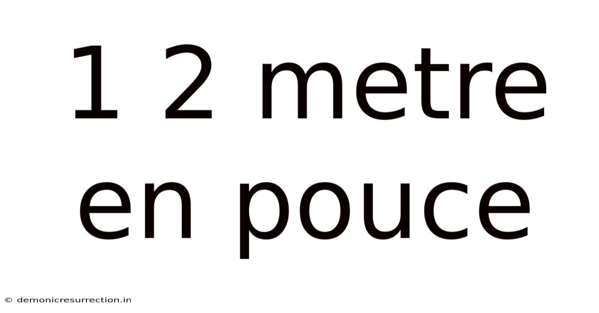 1 2 Metre En Pouce