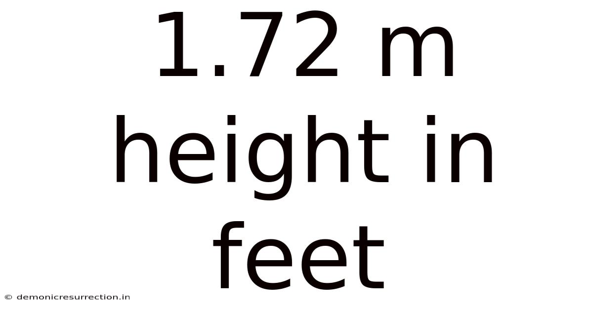 1.72 M Height In Feet