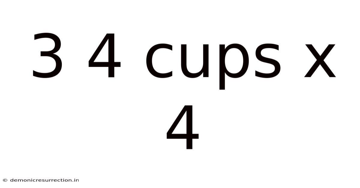 3 4 Cups X 4
