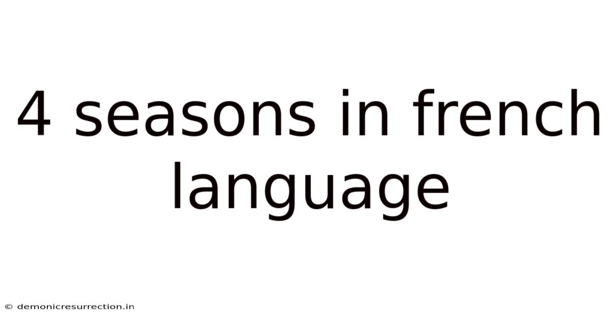 4 Seasons In French Language