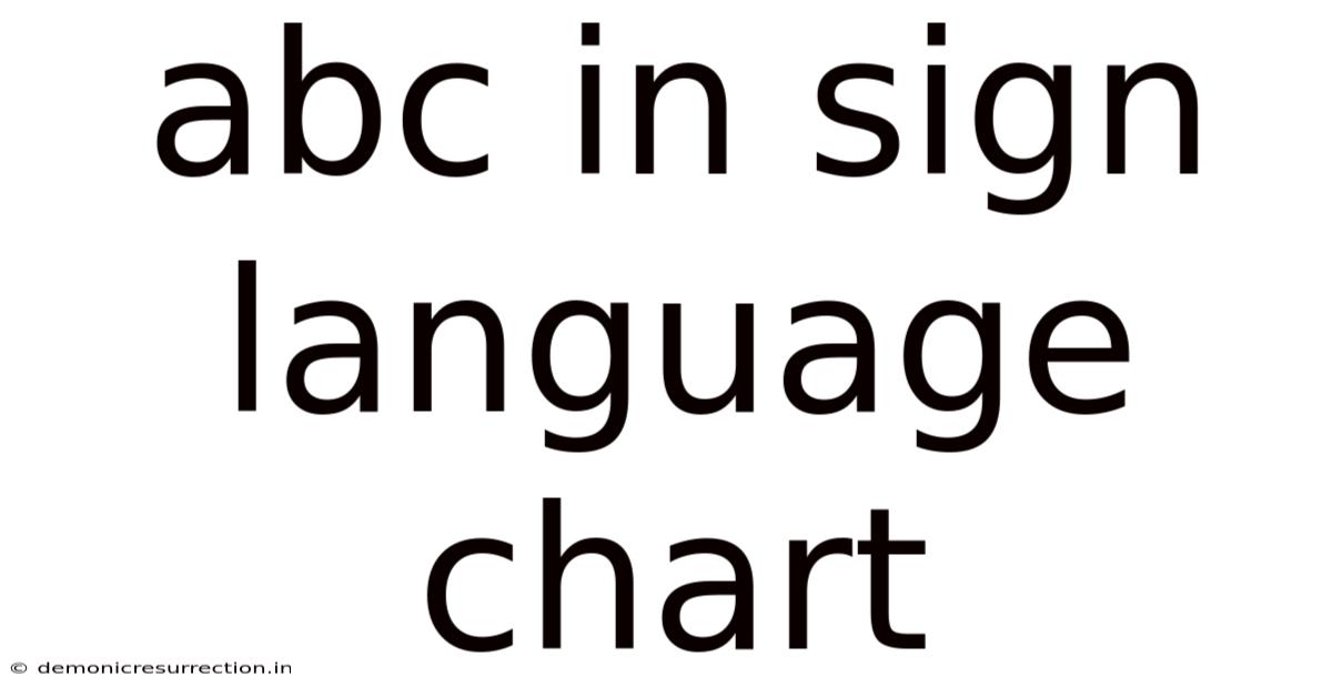 Abc In Sign Language Chart