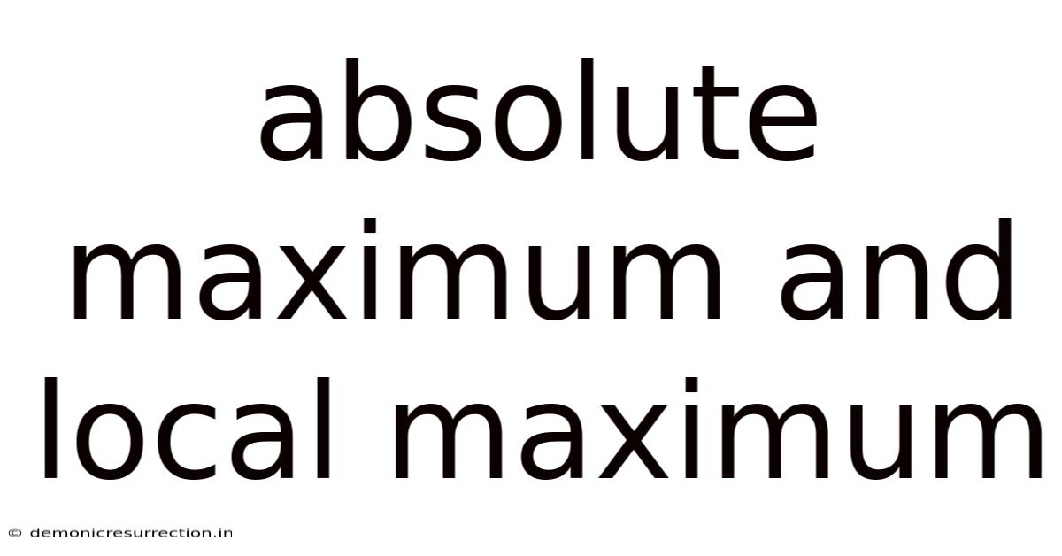 Absolute Maximum And Local Maximum