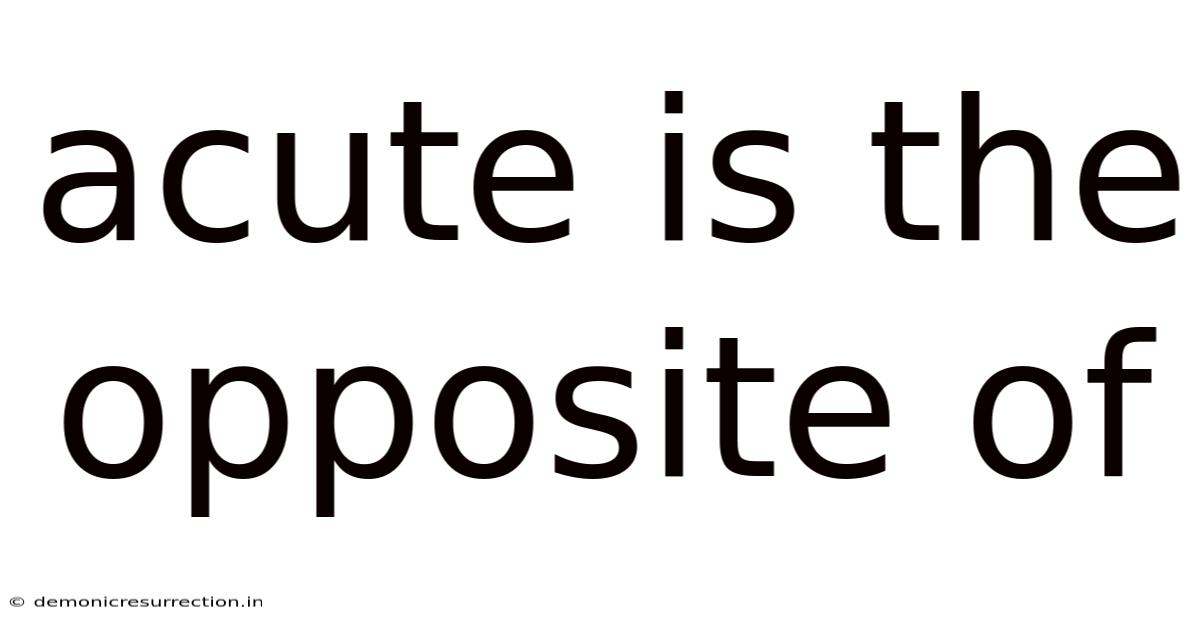 Acute Is The Opposite Of