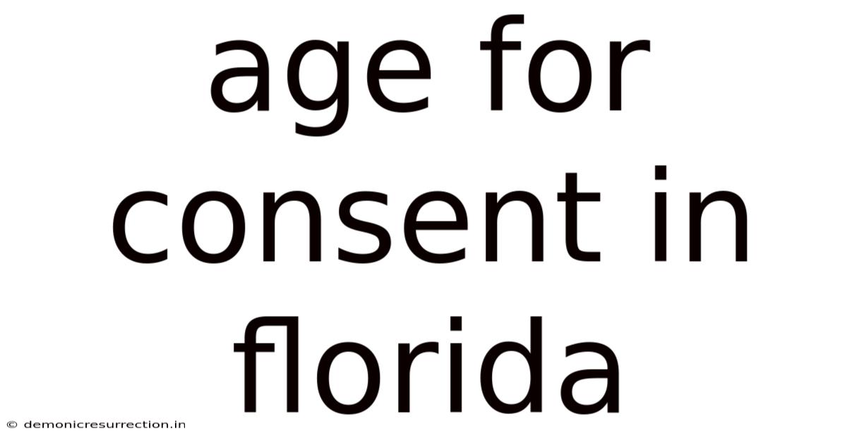 Age For Consent In Florida