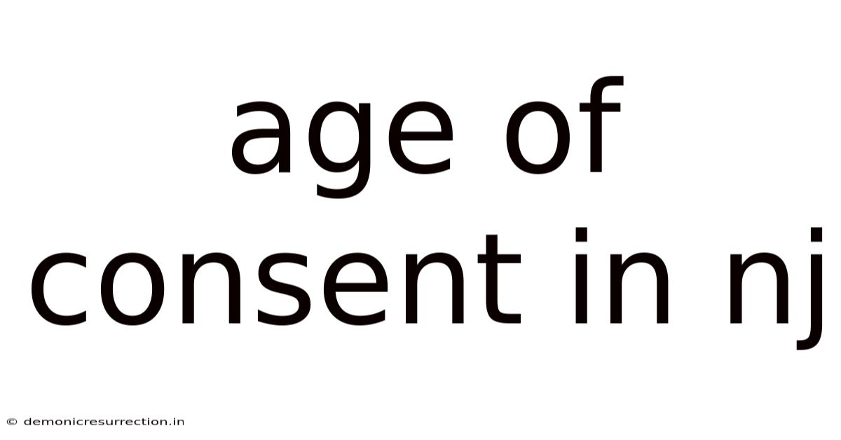 Age Of Consent In Nj
