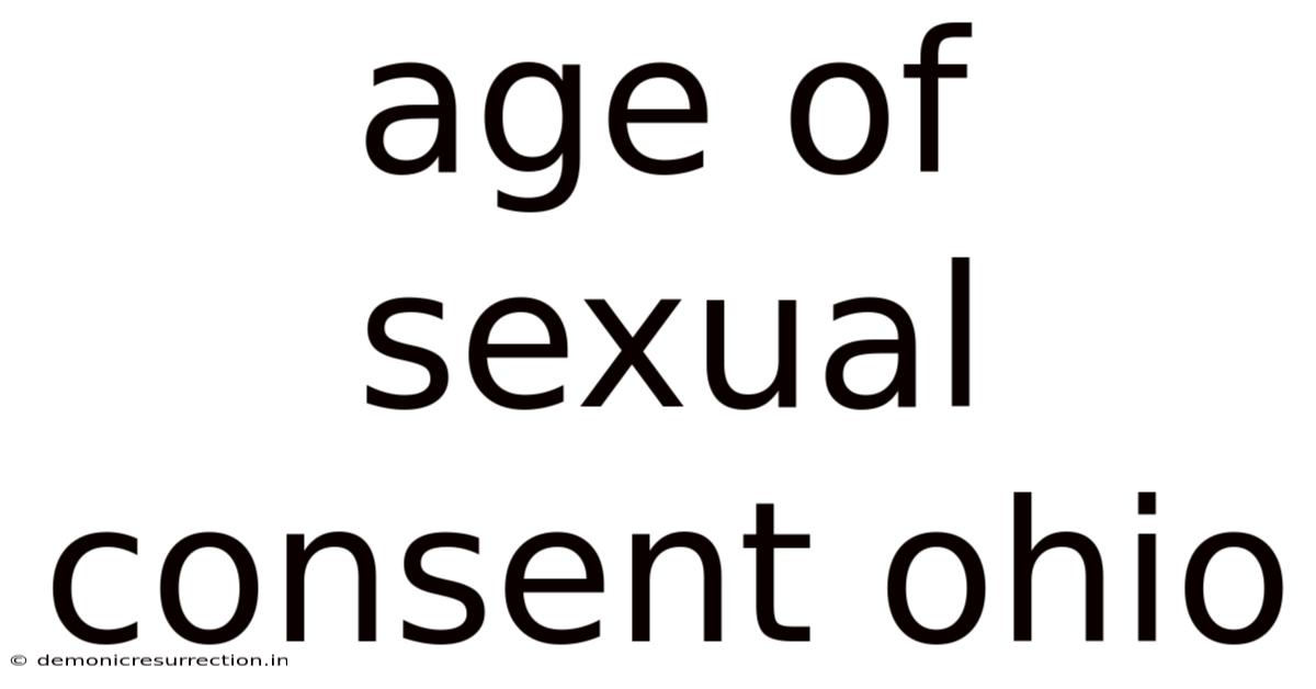 Age Of Sexual Consent Ohio