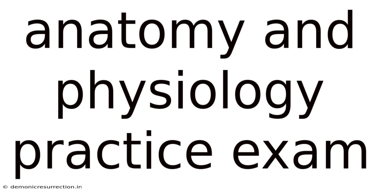 Anatomy And Physiology Practice Exam