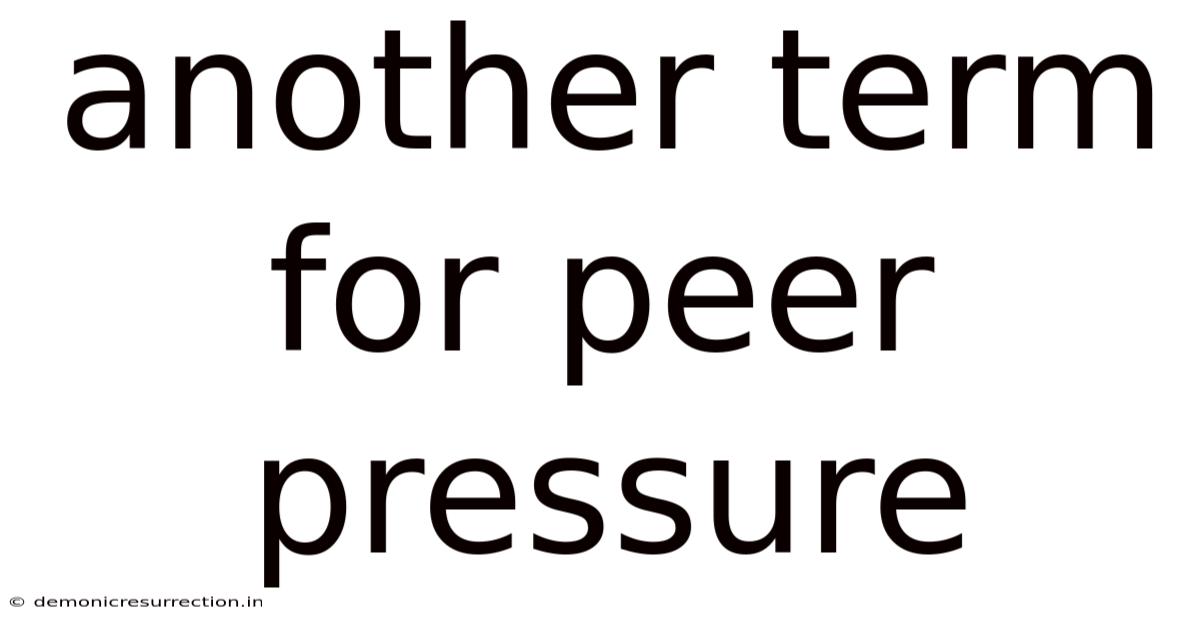 Another Term For Peer Pressure