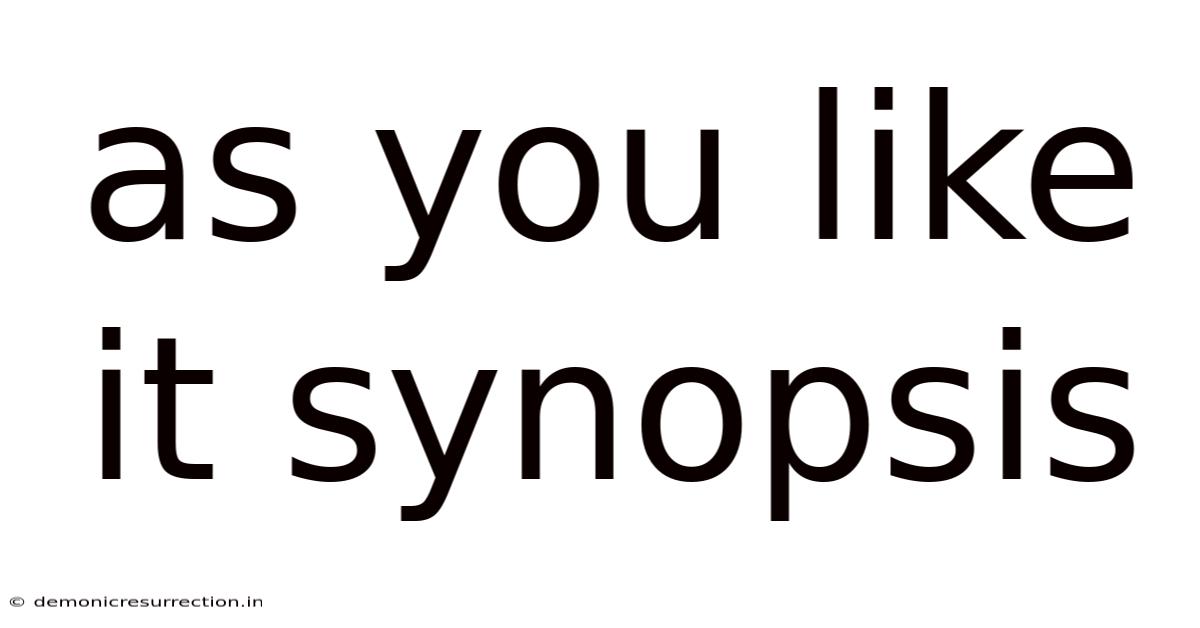 As You Like It Synopsis