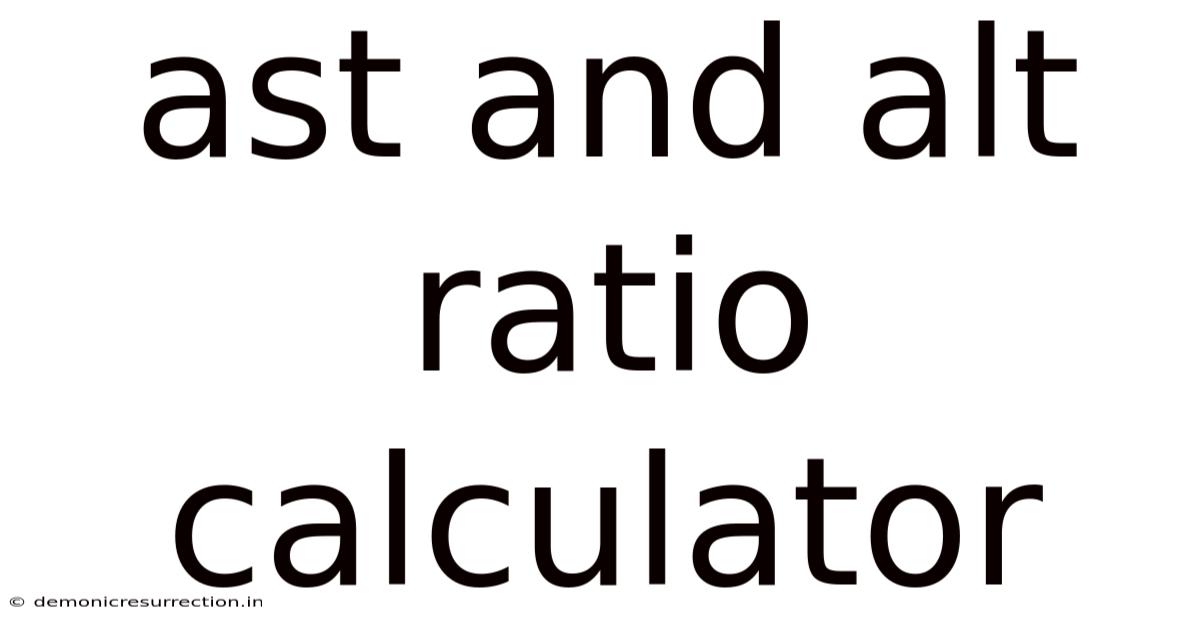 Ast And Alt Ratio Calculator