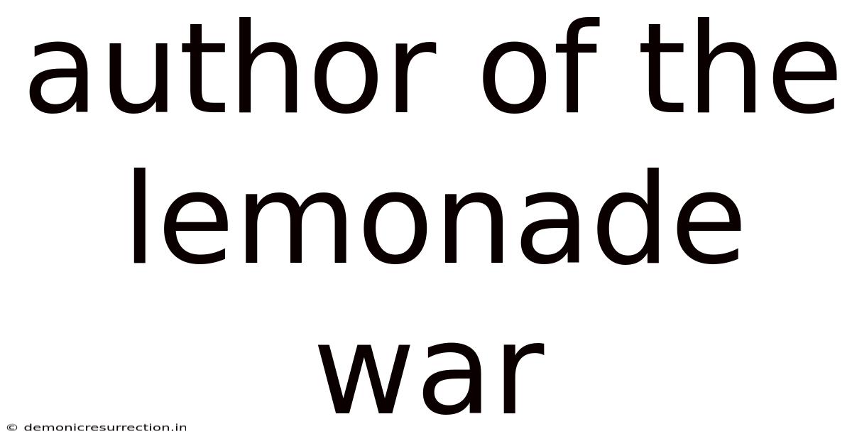 Author Of The Lemonade War