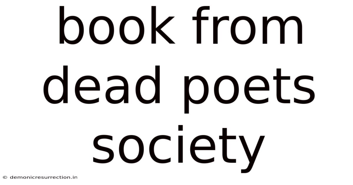 Book From Dead Poets Society