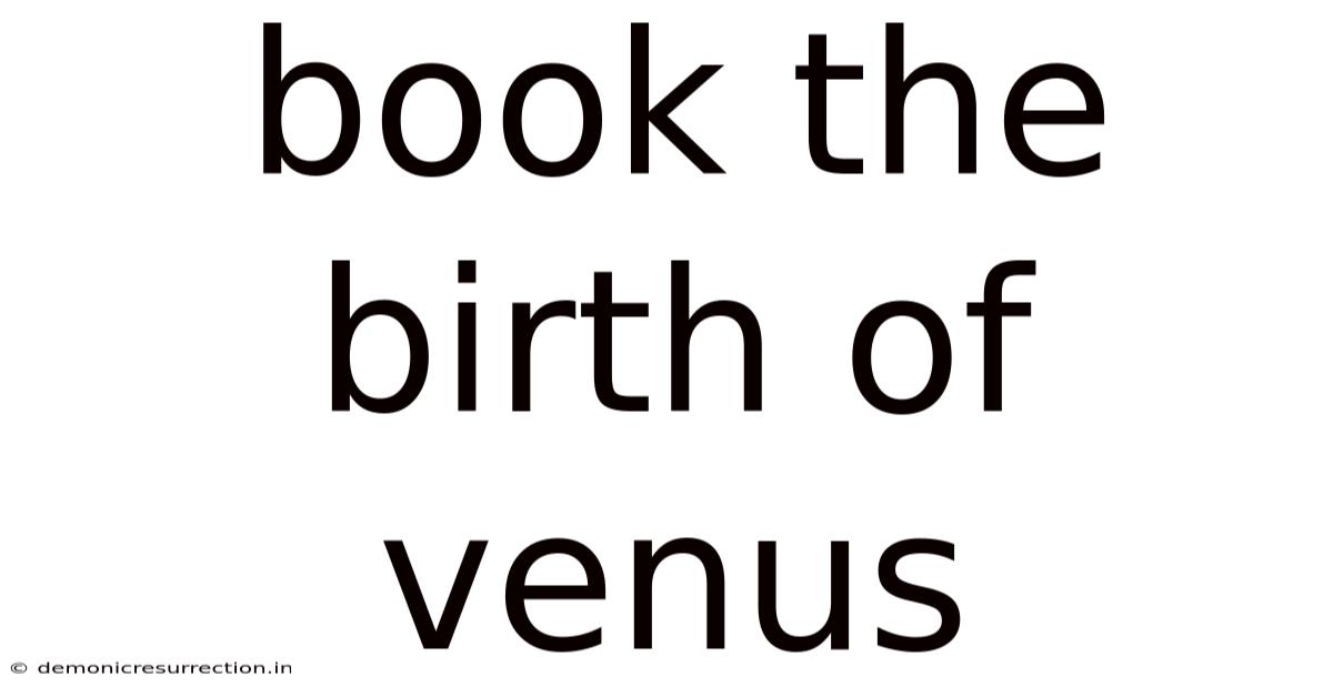 Book The Birth Of Venus