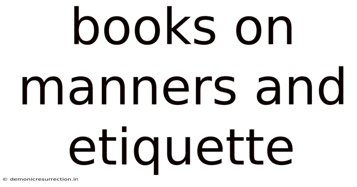 Books On Manners And Etiquette