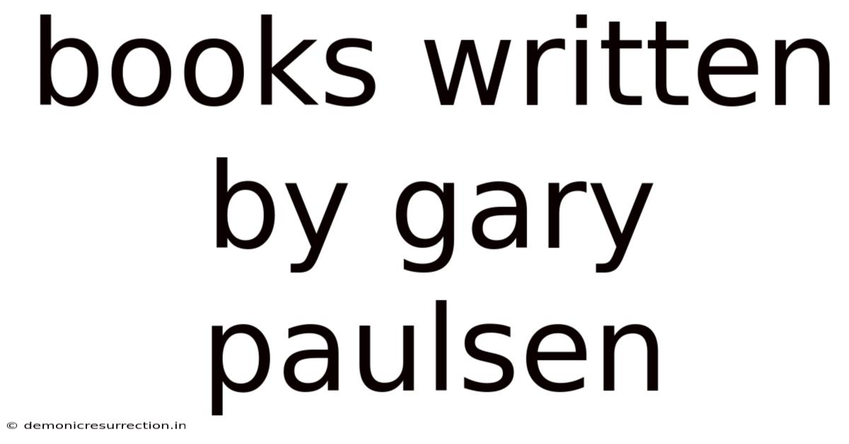 Books Written By Gary Paulsen