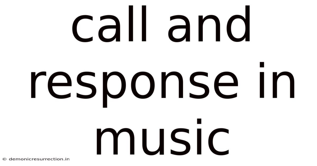 Call And Response In Music