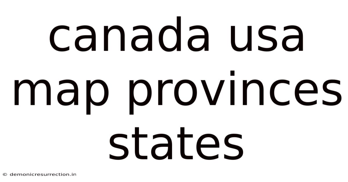 Canada Usa Map Provinces States