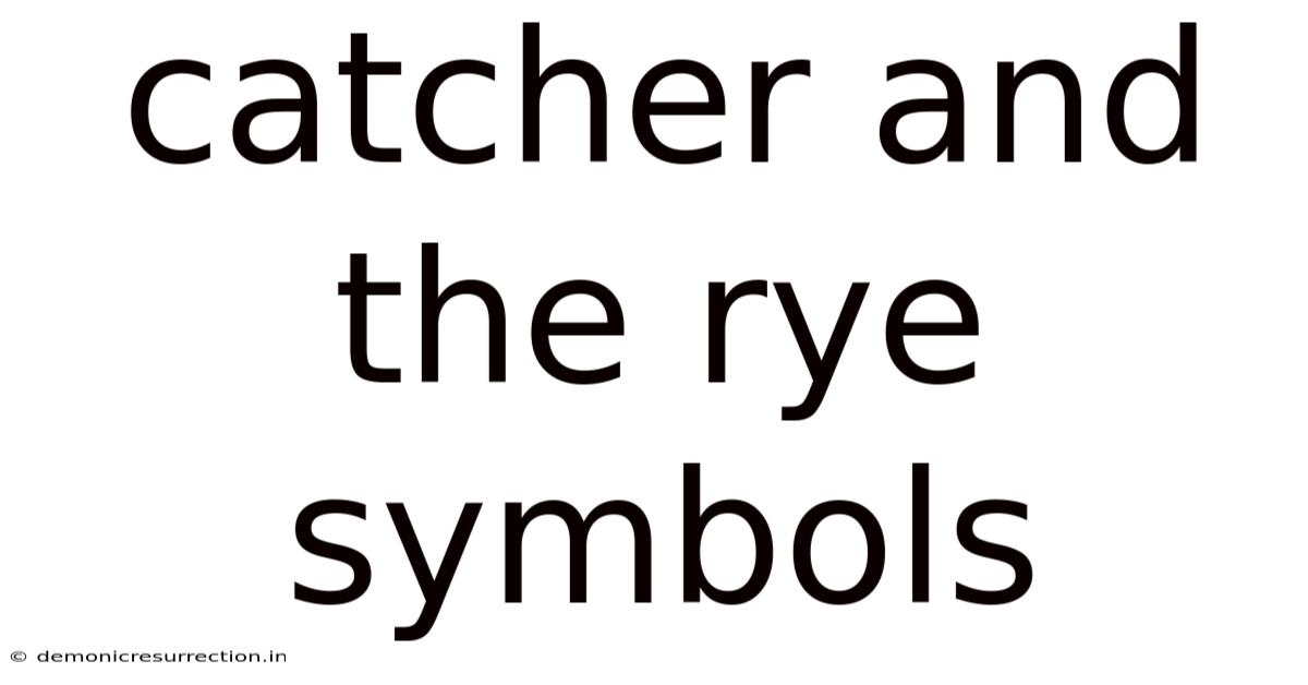 Catcher And The Rye Symbols