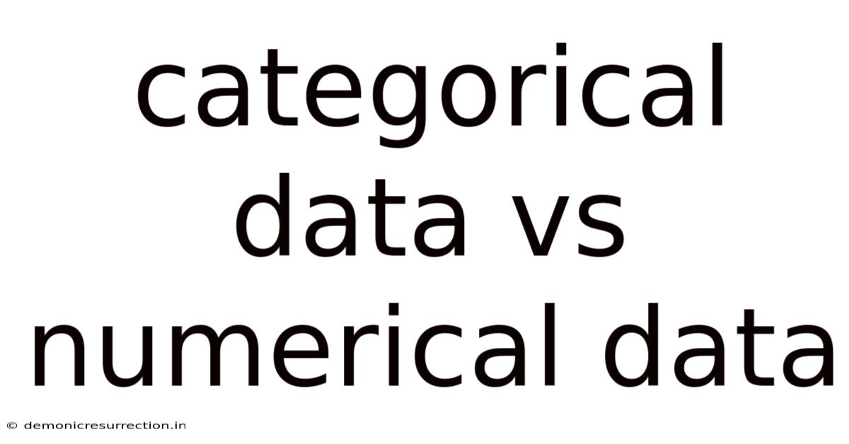 Categorical Data Vs Numerical Data