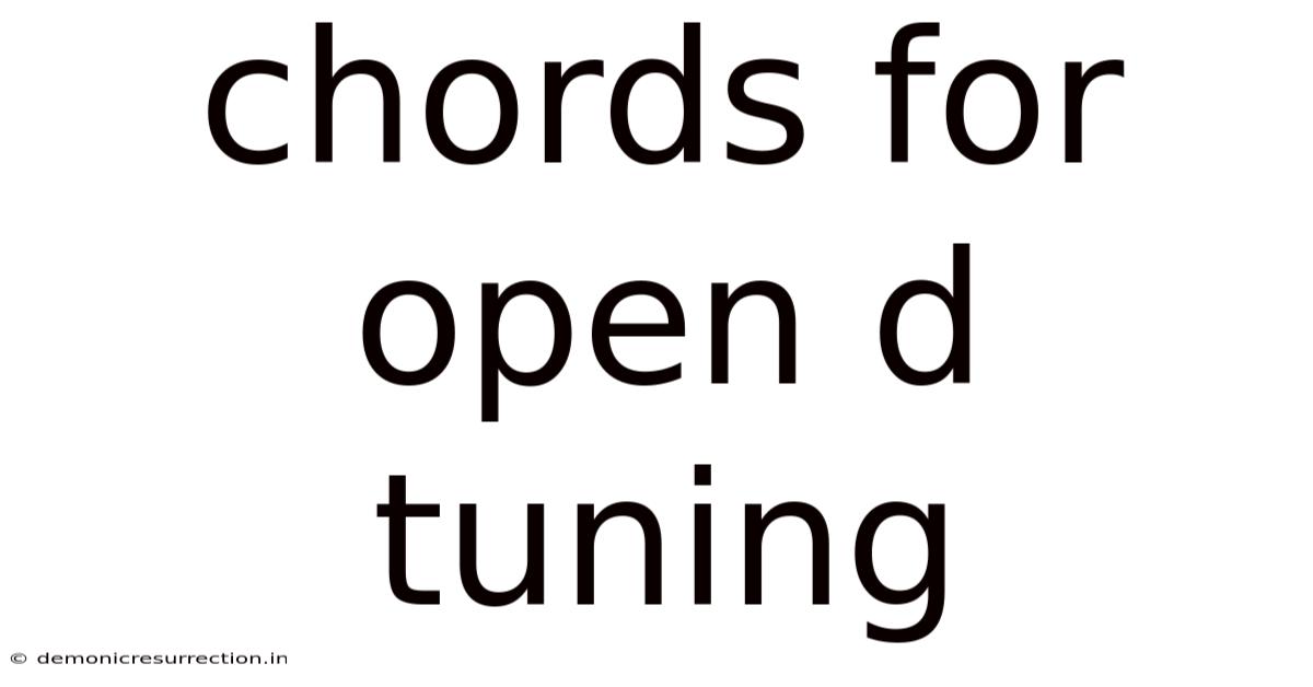 Chords For Open D Tuning