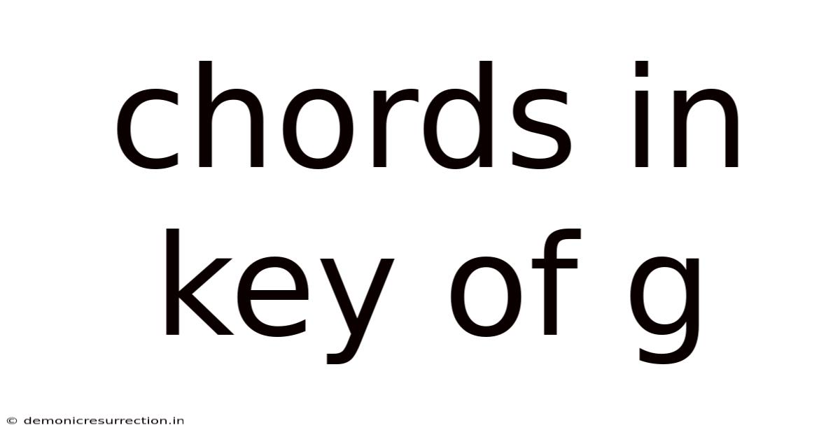 Chords In Key Of G