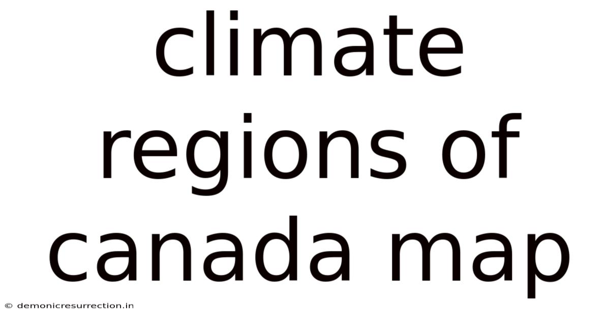 Climate Regions Of Canada Map