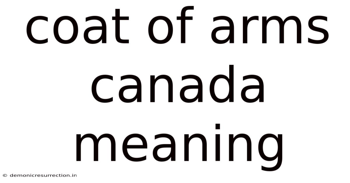 Coat Of Arms Canada Meaning