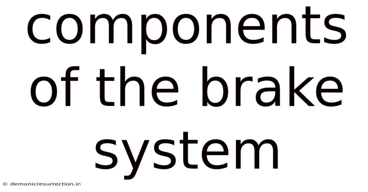 Components Of The Brake System