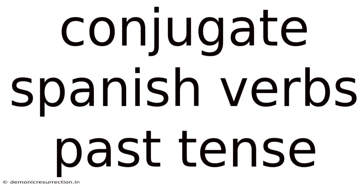 Conjugate Spanish Verbs Past Tense