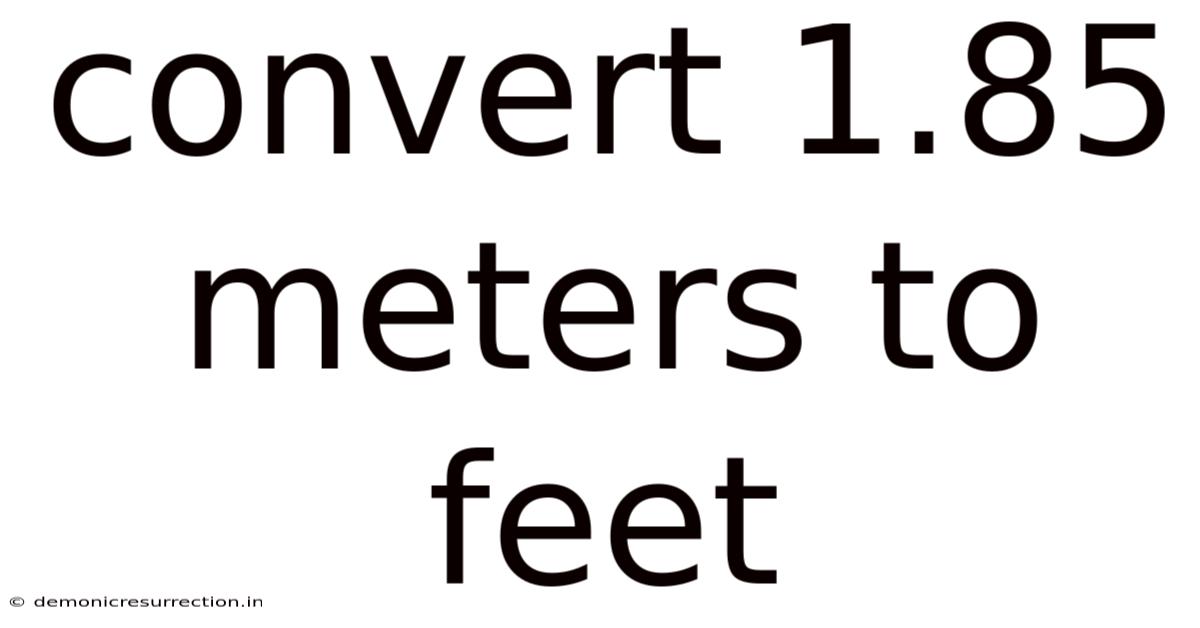 Convert 1.85 Meters To Feet
