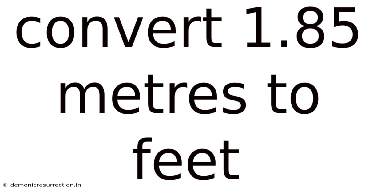 Convert 1.85 Metres To Feet
