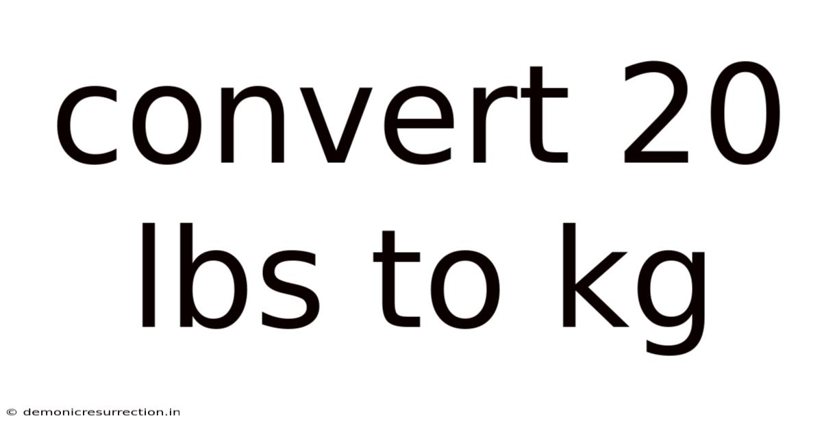Convert 20 Lbs To Kg