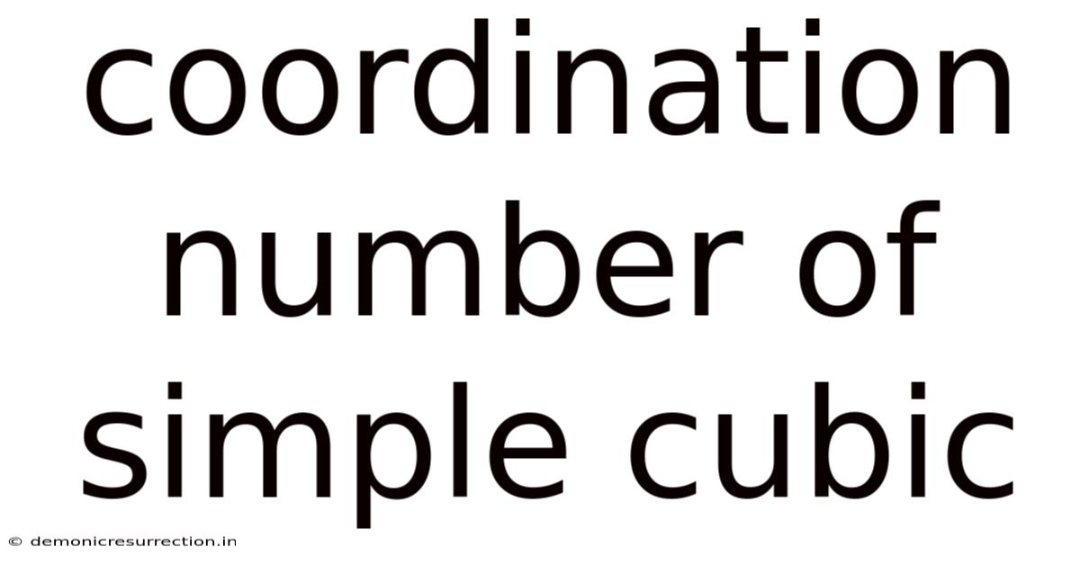Coordination Number Of Simple Cubic