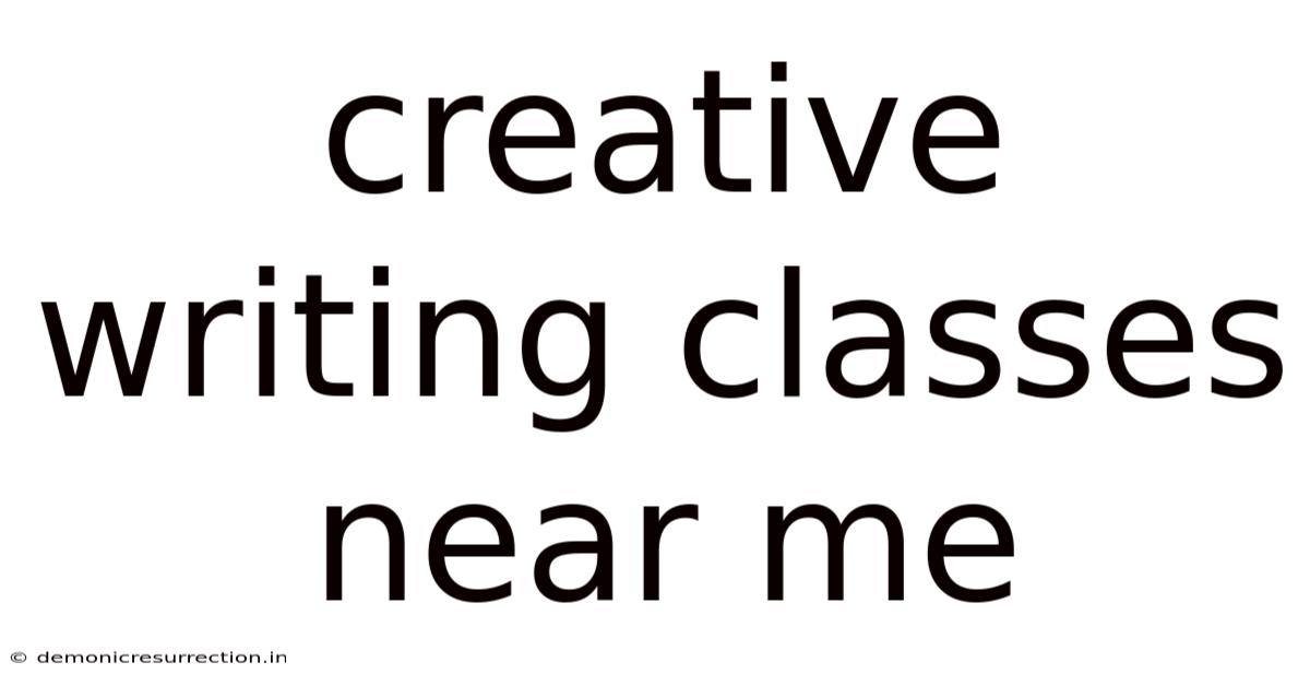 Creative Writing Classes Near Me