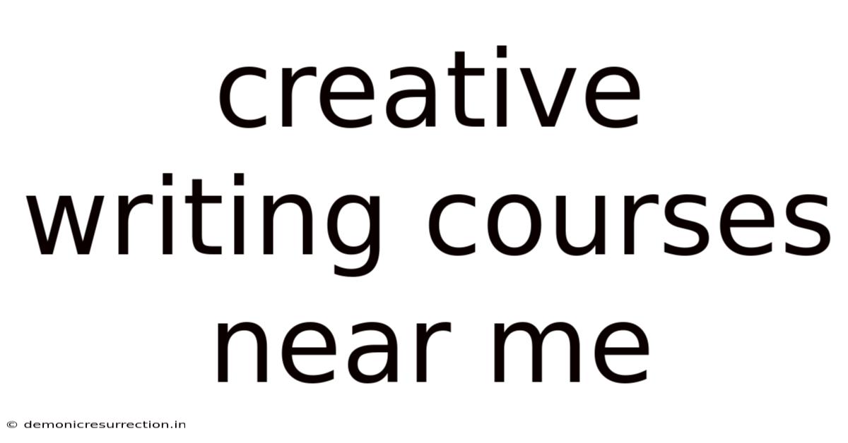 Creative Writing Courses Near Me
