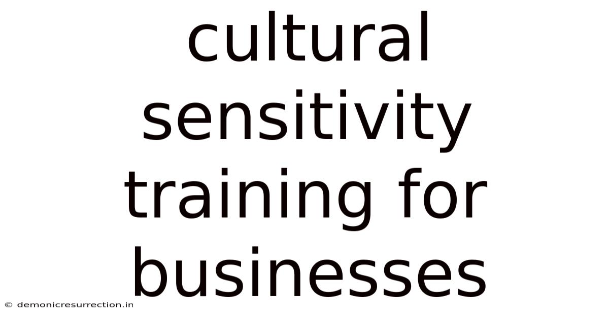 Cultural Sensitivity Training For Businesses