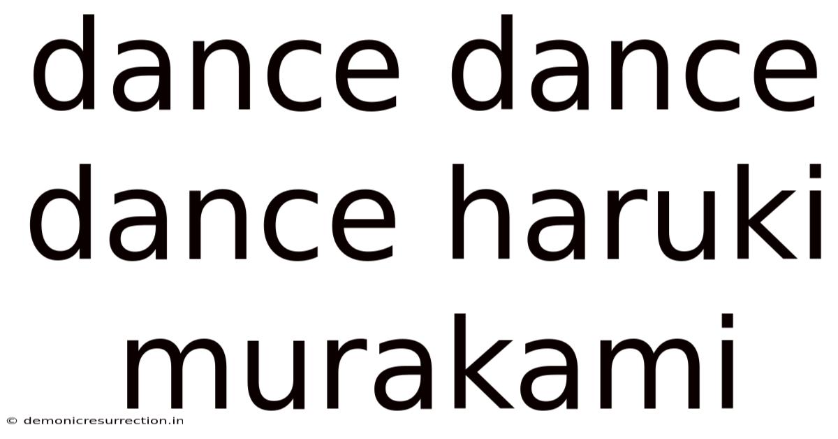 Dance Dance Dance Haruki Murakami