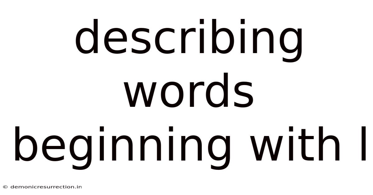Describing Words Beginning With L