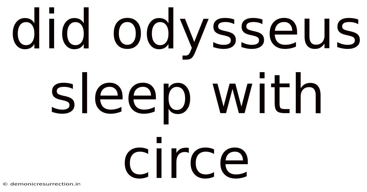 Did Odysseus Sleep With Circe