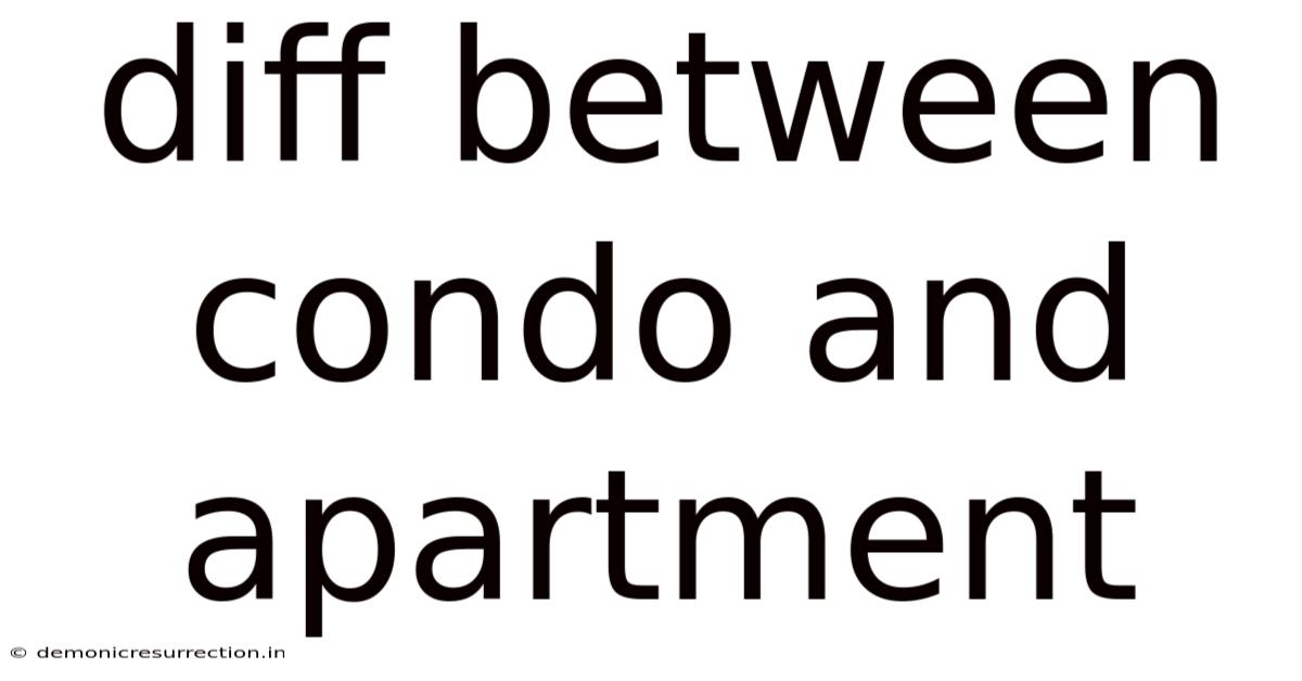 Diff Between Condo And Apartment