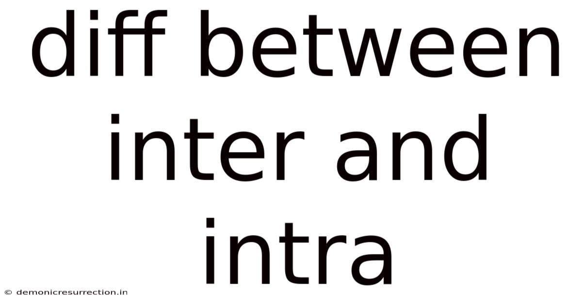 Diff Between Inter And Intra