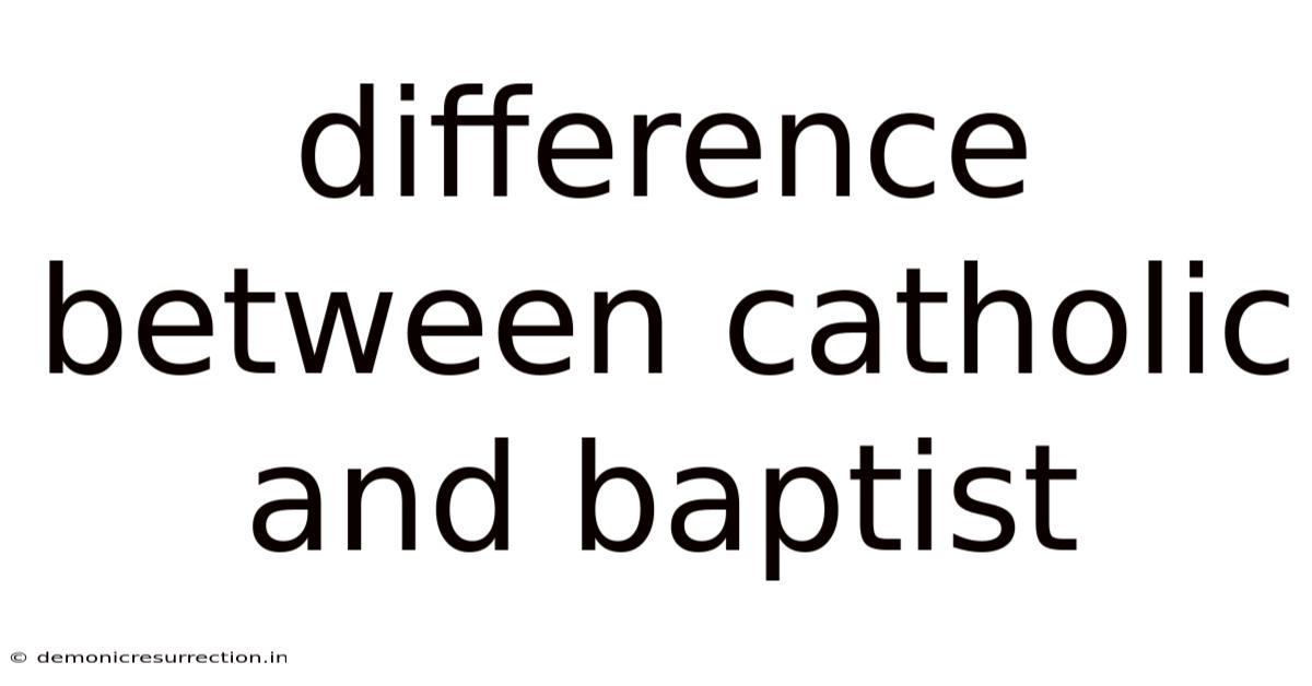 Difference Between Catholic And Baptist