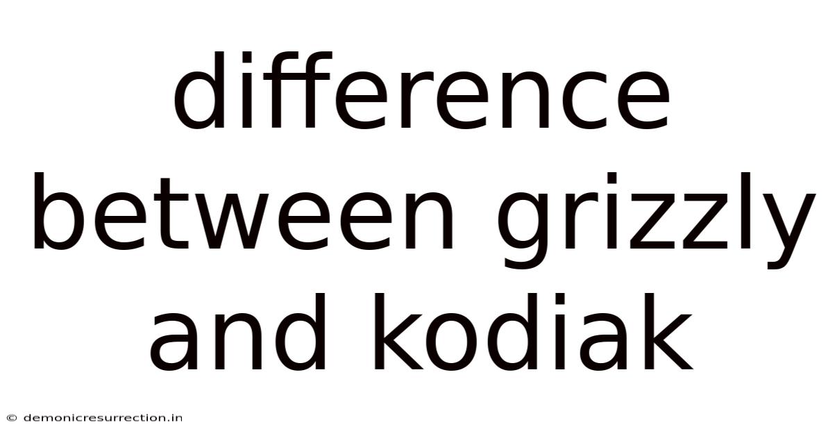 Difference Between Grizzly And Kodiak