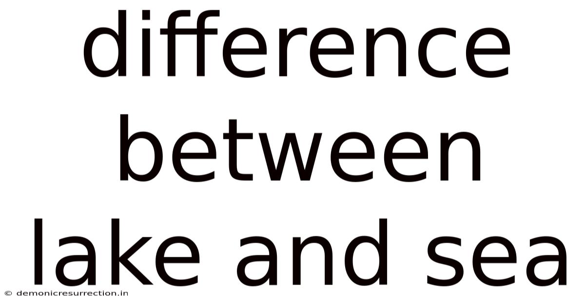 Difference Between Lake And Sea