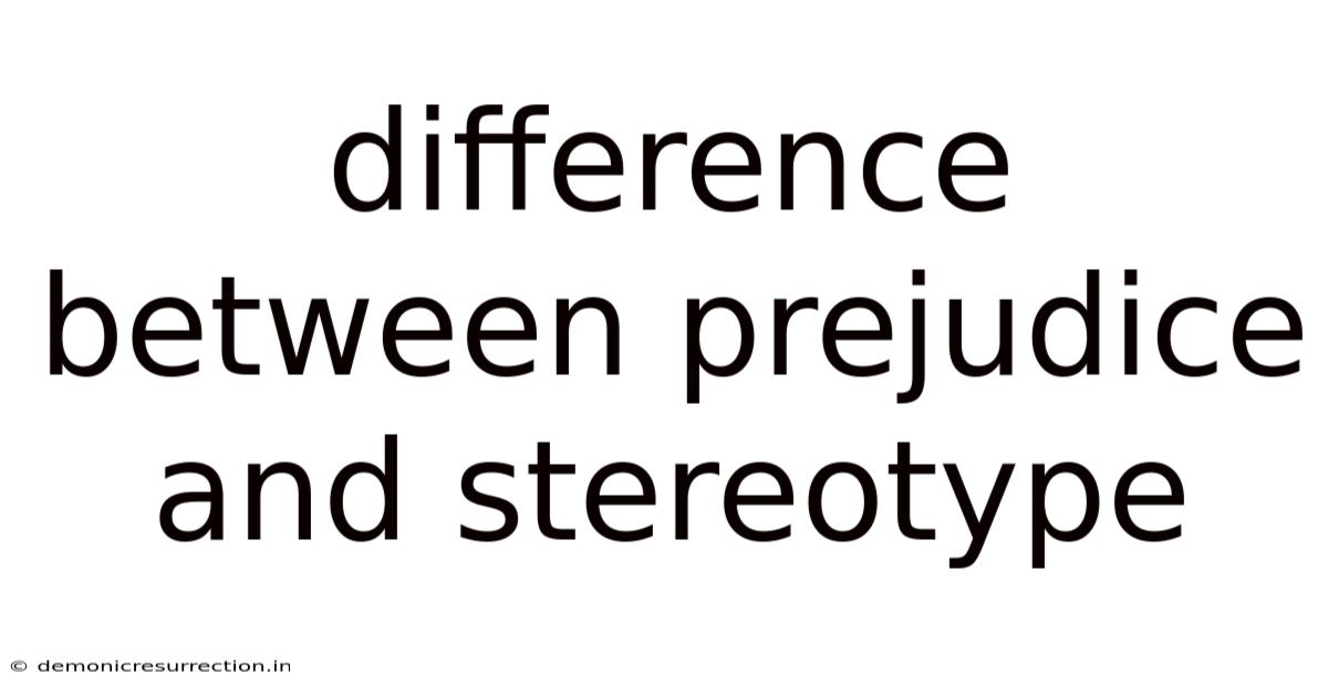 Difference Between Prejudice And Stereotype
