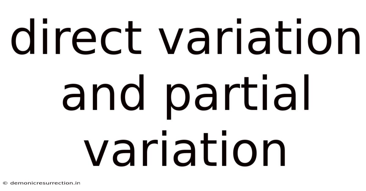 Direct Variation And Partial Variation