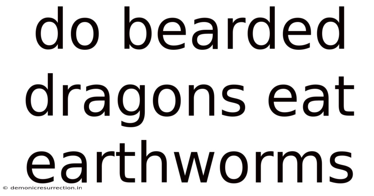 Do Bearded Dragons Eat Earthworms