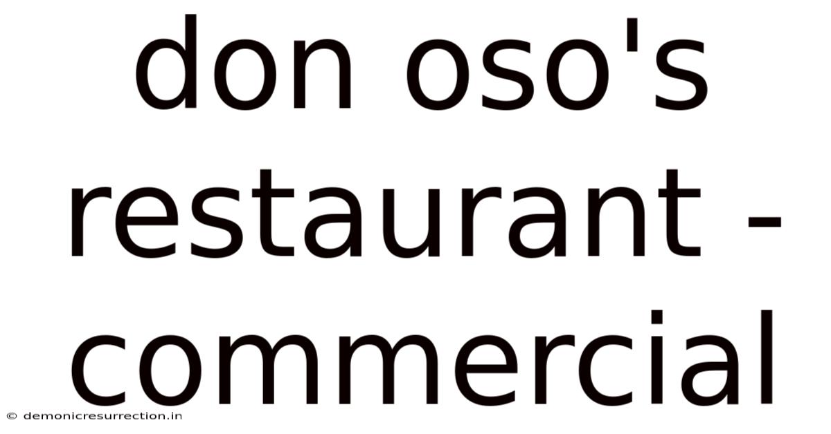 Don Oso's Restaurant - Commercial