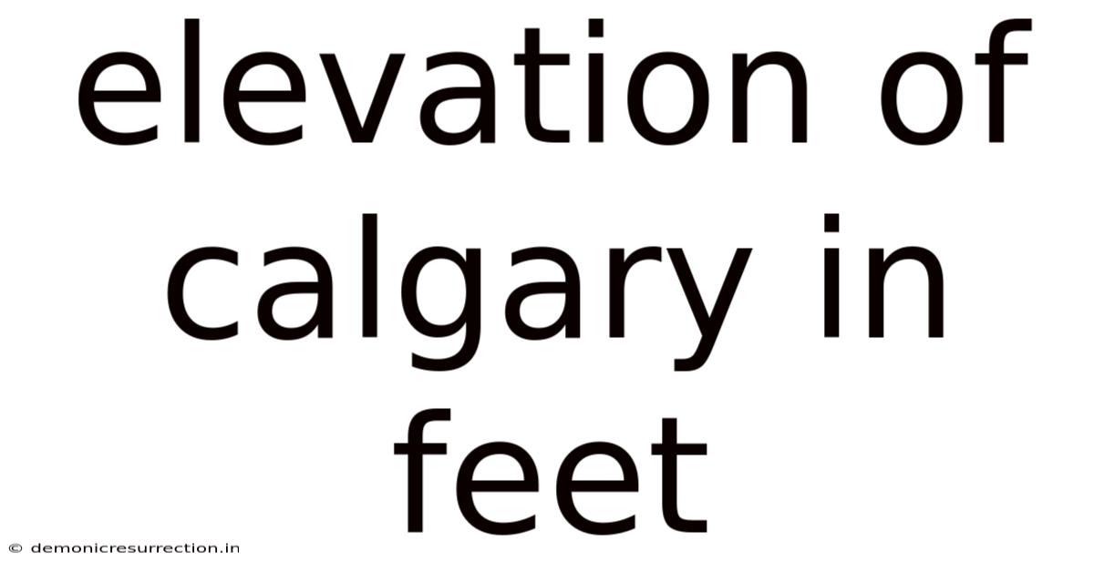 Elevation Of Calgary In Feet