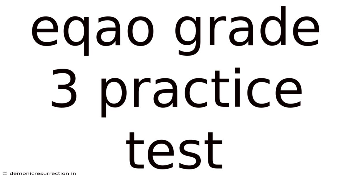 Eqao Grade 3 Practice Test